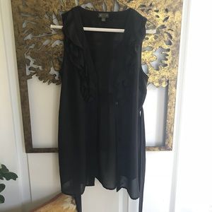 Black sheer FEI tunic top size 4